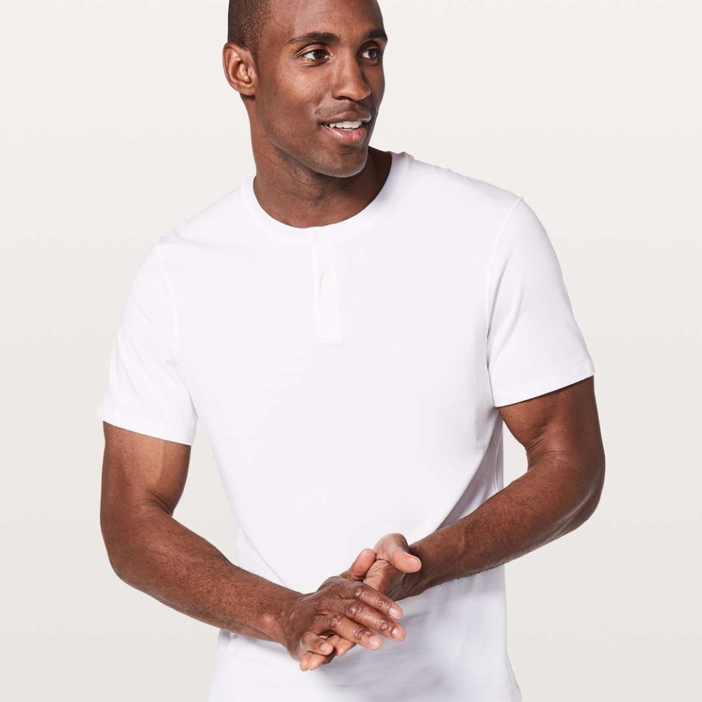 Lululemon 5 Year Basic Short Sleeve Henley - White
